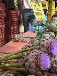 French market with artichokes