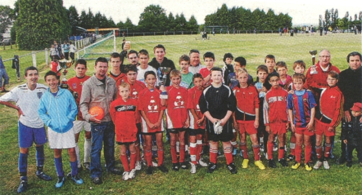 School football team, Garazy, Mayenne, France