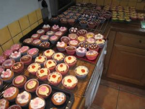 Cupcakes cooling down in a French kitchen