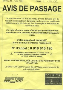 Paying for recycling collections in France