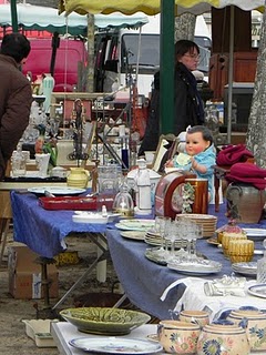 Trinkets for sale in a Loire Valley brocante