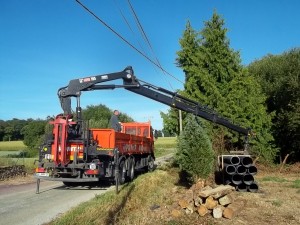 Drainage pipes arrive