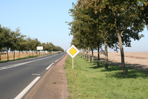 French road signs - yellow diamond with white border