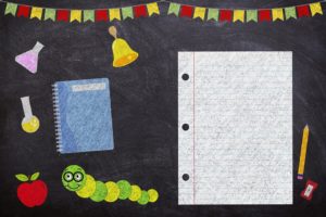 Black board-Bell-Apple-Caterpillar-Book