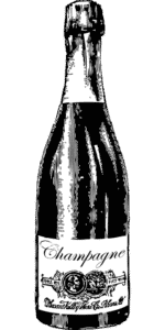 Champagne bottle (black and white)