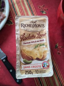 Packet of raclette cheese